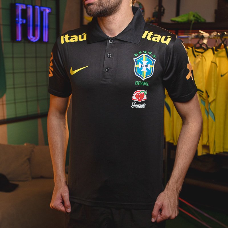 BRASIL-guarana-preto-2 Camisa Brasil Guaraná Polo Preta - Imagem 1