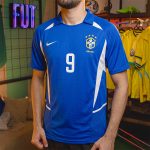 Camisa Brasil Retro Reserva 2002 Ronaldo 9